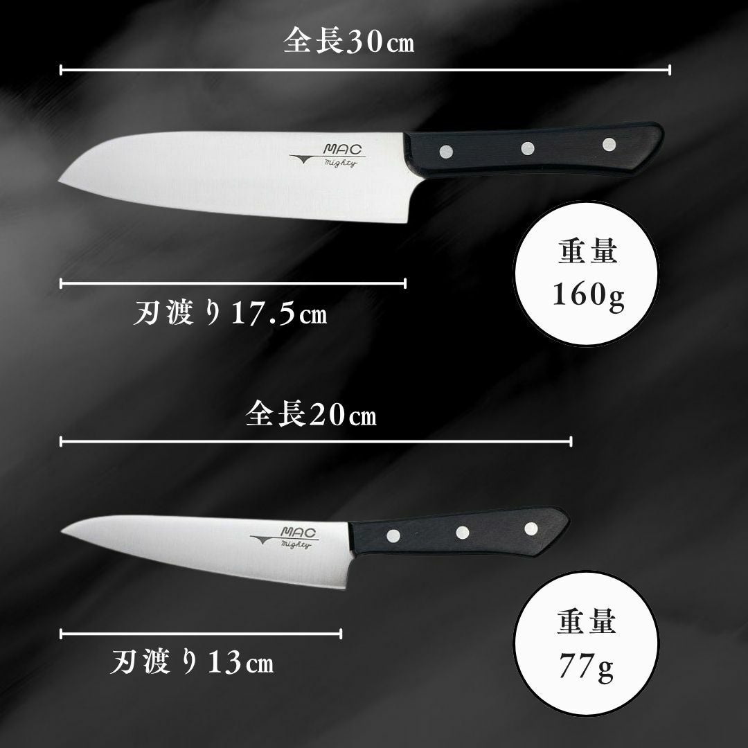 【新品】マック 包丁セット 三徳＆ペティナイフ クローム・モリブデン鋼2本組 包丁セット |マックナイフオンラインショップ｜日本が生んだ世界の